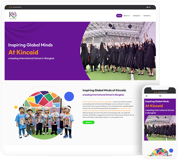 ทำเว็บไซต์ โรงเรียนนานาชาติคินเคดกรุงเทพ